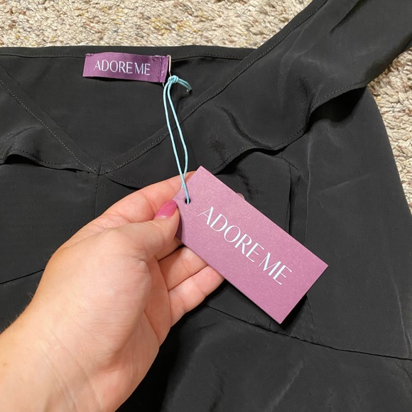 NWT Adore Me Bay Lake Cami Black Ruffle Work Top Size 2x - Picture 5 of 13